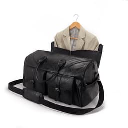 image-Travel Convenient Portable Garment Bag PU Leather Luggage Bag