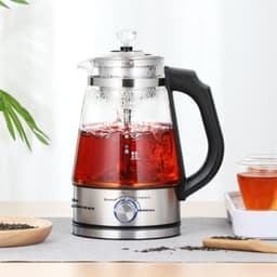image-110v American Standard Household Tea Boiler Steam Spray Black Teapot Glass Electric Kettle Coffee Pot