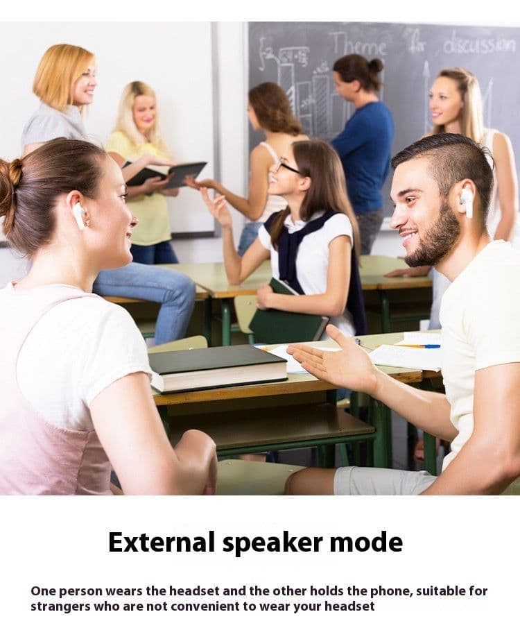 image-Wireless Bluetooth-compatible Translation Headphones Portable In-ear Translator