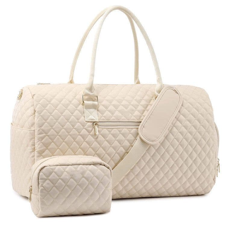 image-Women's Quilted Travel Baggage Carousel Wash Bag