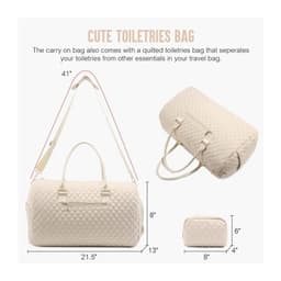 image-Women's Quilted Travel Baggage Carousel Wash Bag