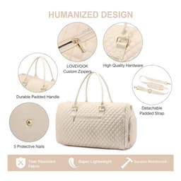 image-Women's Quilted Travel Baggage Carousel Wash Bag