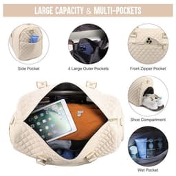 image-Women's Quilted Travel Baggage Carousel Wash Bag