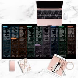 image-Full English Shortcut Keys Super Large Stain-resistant Office Mouse Mat