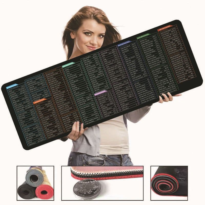 image-Full English Shortcut Keys Super Large Stain-resistant Office Mouse Mat