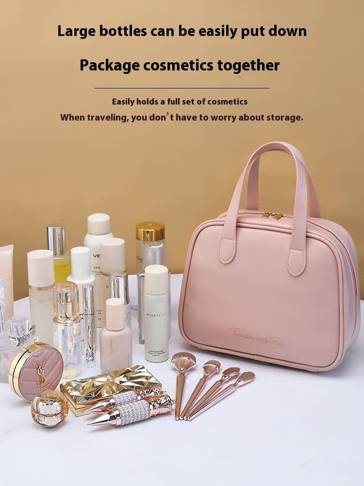 image-Women's Fashionable Half-bend Portable Cosmetic Bag