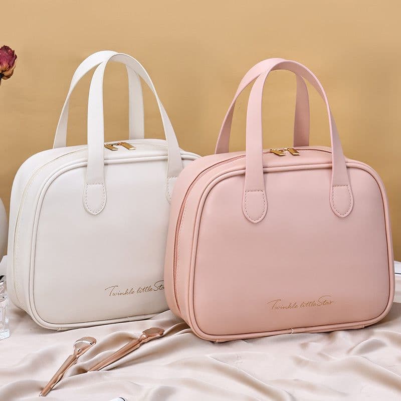 image-Women's Fashionable Half-bend Portable Cosmetic Bag