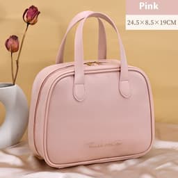 image-Women's Fashionable Half-bend Portable Cosmetic Bag