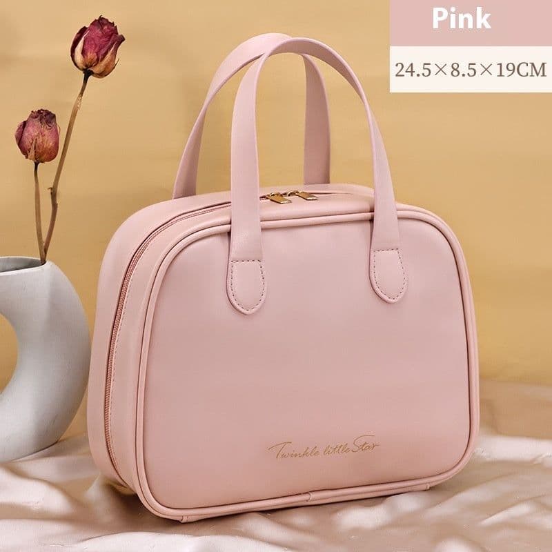 image-Women's Fashionable Half-bend Portable Cosmetic Bag