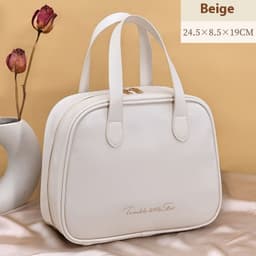 image-Women's Fashionable Half-bend Portable Cosmetic Bag