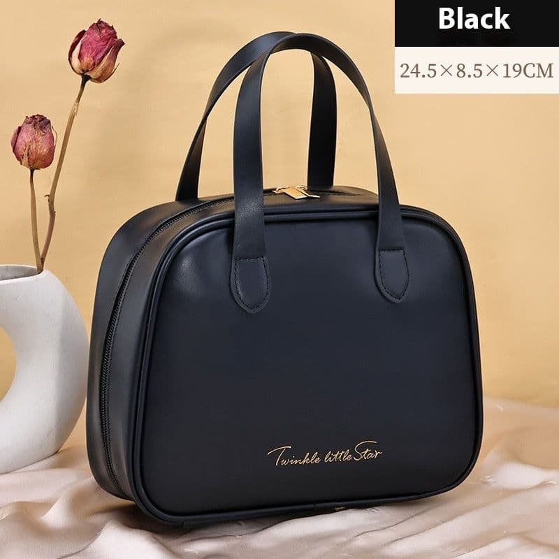 image-Women's Fashionable Half-bend Portable Cosmetic Bag
