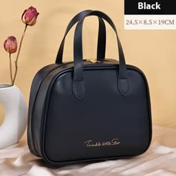 image-Women's Fashionable Half-bend Portable Cosmetic Bag