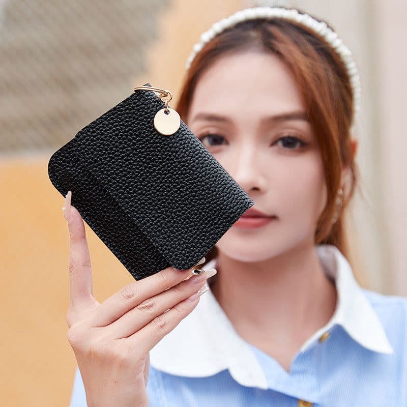 image-Women's Short Chic Multiple Card Slots Magnetic Snap Wallet
