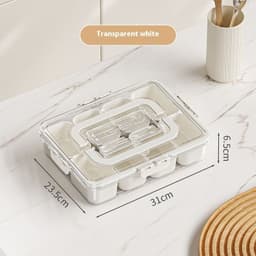image-8 Grids Divided Serving Tray Fruits Snack Box Organizer Food Storage Container Seasoning Separator Box Refrigerator Organizer