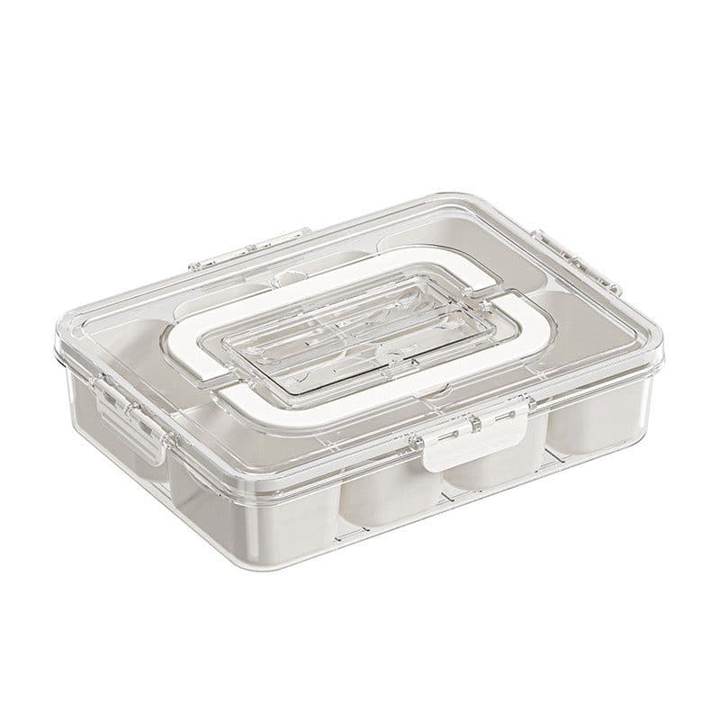 image-8 Grids Divided Serving Tray Fruits Snack Box Organizer Food Storage Container Seasoning Separator Box Refrigerator Organizer