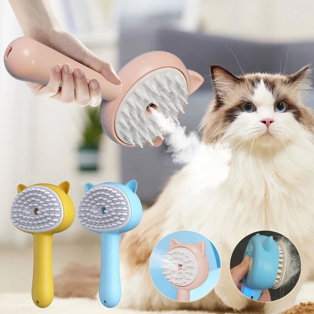 image-Hair Cleaning Brush With Mist Multifunctional Cat Grooming Brush Rechargeable Self Cleaning Slicker Brush For Pets Dogs & Catsb Pet Products