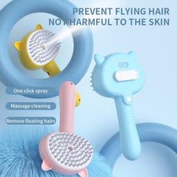 image-Hair Cleaning Brush With Mist Multifunctional Cat Grooming Brush Rechargeable Self Cleaning Slicker Brush For Pets Dogs & Catsb Pet Products