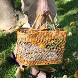 image-Picnic Basket Ins Style Props Rattan-like Hand-made Shopping Basket