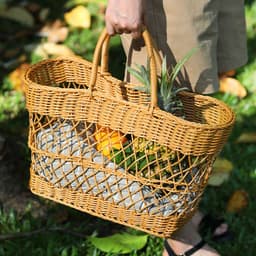 image-Picnic Basket Ins Style Props Rattan-like Hand-made Shopping Basket