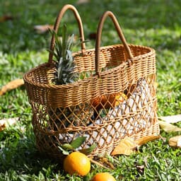 image-Picnic Basket Ins Style Props Rattan-like Hand-made Shopping Basket