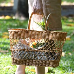 image-Picnic Basket Ins Style Props Rattan-like Hand-made Shopping Basket