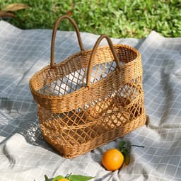 image-Picnic Basket Ins Style Props Rattan-like Hand-made Shopping Basket