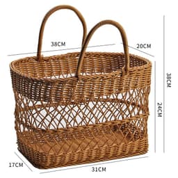 image-Picnic Basket Ins Style Props Rattan-like Hand-made Shopping Basket