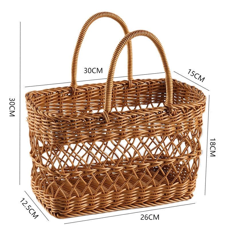 image-Picnic Basket Ins Style Props Rattan-like Hand-made Shopping Basket
