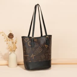 image-Women's Letter Printing Large-capacity Bucket Trendy Retro Style Shoulder Bag