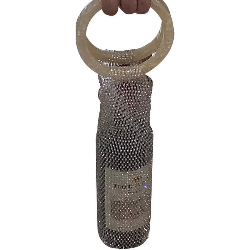 image-Diamond Red Wine Hand-woven Light Luxury Warm Cup Bag Good-looking Portable