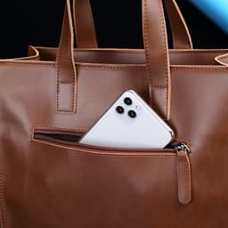 image-Men's Retro Crazy Horse PU Leather Tote Bag