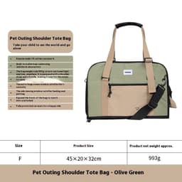 image-Outdoor Portable One-shoulder Crossbody Breathable Light Canvas Cat Bag Pet Bag