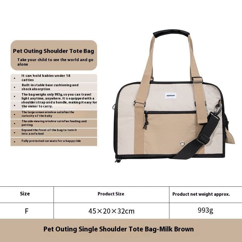 image-Outdoor Portable One-shoulder Crossbody Breathable Light Canvas Cat Bag Pet Bag