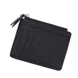 image-Women's Bag Holder Zipper Solid Color Lychee Pattern Business Cards