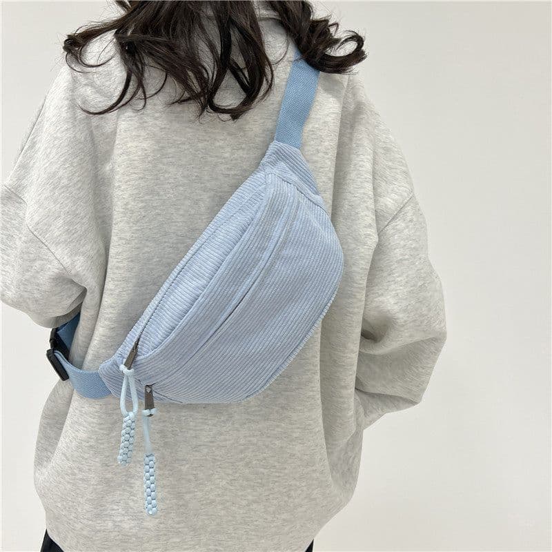 image-Women's Leisure Corduroy Lazy Corduroy Waist Bag