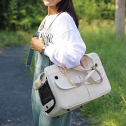image-Outdoor Breathable Canvas Portable Portable Pet Bag