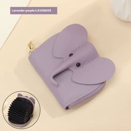 image-Leather Organ Card Holder Bags Creative Elephant Zipper Wallet Fashion Bag