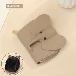 image-Leather Organ Card Holder Bags Creative Elephant Zipper Wallet Fashion Bag