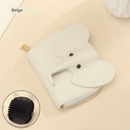 image-Leather Organ Card Holder Bags Creative Elephant Zipper Wallet Fashion Bag
