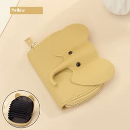 image-Leather Organ Card Holder Bags Creative Elephant Zipper Wallet Fashion Bag
