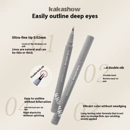 image-Kakashow Very Thin Double Claw Liquid Eyeliner Mom Eyelashes Crouching Silkworm