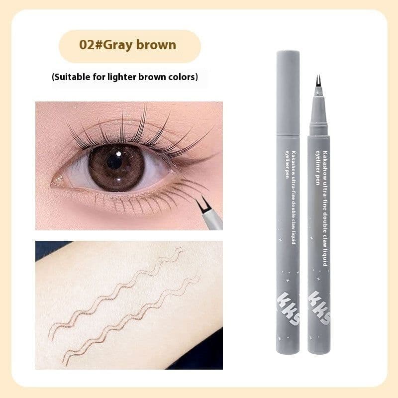 image-Kakashow Very Thin Double Claw Liquid Eyeliner Mom Eyelashes Crouching Silkworm