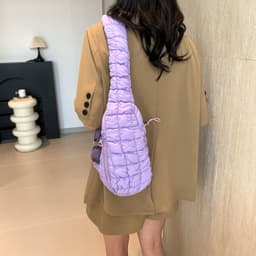 image-Casual Chest Bag Women's Down Cotton-padded Shoulder Messenger Bag