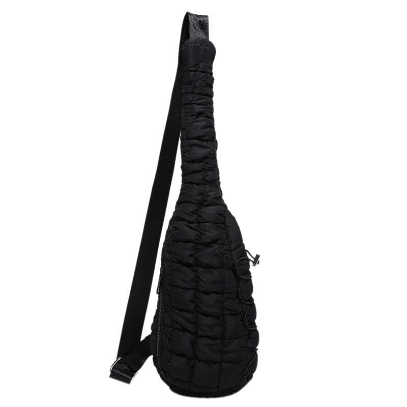 image-Casual Chest Bag Women's Down Cotton-padded Shoulder Messenger Bag