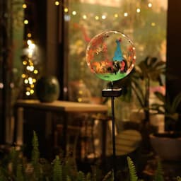 image-LED Wrought Iron Solar Garden Animal Atmosphere Ground Lamp