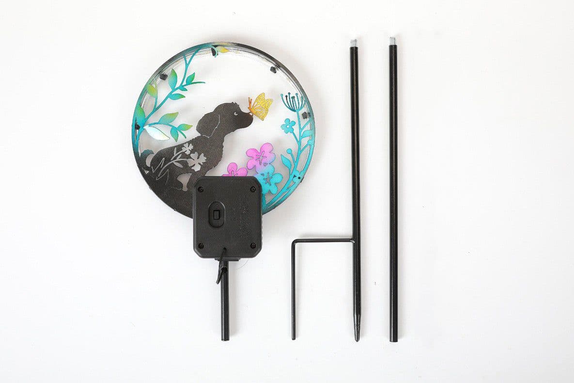 image-LED Wrought Iron Solar Garden Animal Atmosphere Ground Lamp