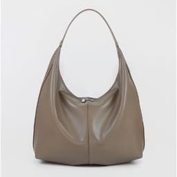 image-Khaki Autumn And Winter Soft Casual Large Capacity Zipper Tote Bag