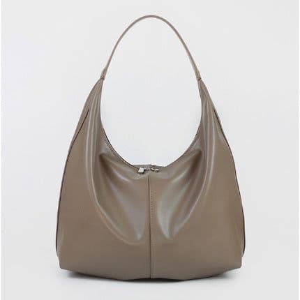 image-Khaki Autumn And Winter Soft Casual Large Capacity Zipper Tote Bag
