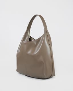 image-Khaki Autumn And Winter Soft Casual Large Capacity Zipper Tote Bag
