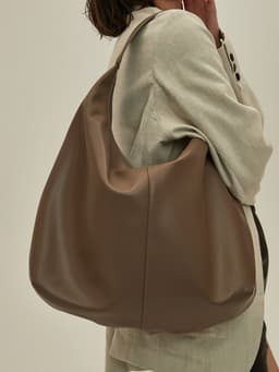 image-Khaki Autumn And Winter Soft Casual Large Capacity Zipper Tote Bag